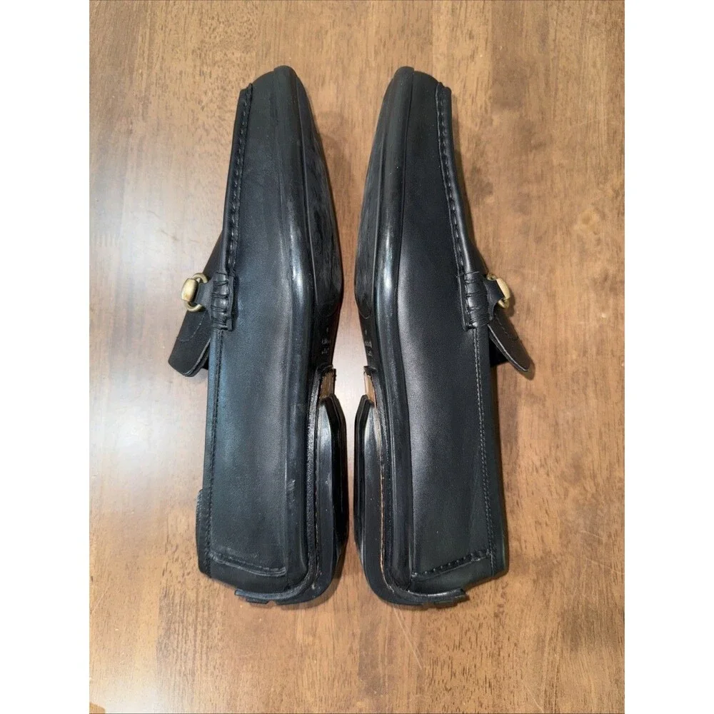 Gucci Jordaan Loafer Horsebit Driver Black Leather Mens 11D Made Italy Authentic